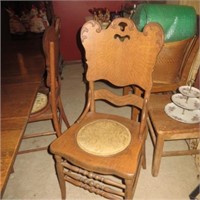 ANTIQUE OAK DINING CHAIRS SET OF 6