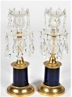 Pair of 19th C. Waterford Cut Glass Candlesticks