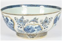 18th C. Chinese Export Porcelain Blue & White Bowl