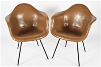 Pair of Brown Herman Miller DAX-1 Chairs