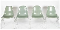 Lot of Four Gray Herman Miller DSS Stacking Chairs