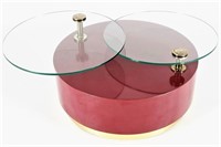 Modern Round Coffee Table with Swivel Glass