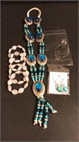 Unique teal and white jewelry