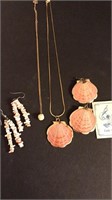 Incredible pink and cream colored jewelry