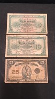 Vintage Belgium and Canada paper bills