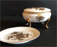 Beautiful vintage porcelain dish and box