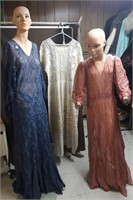 Dresses, (3), 1940s Chiffon & Lace 1920 Net & Lace