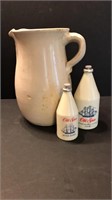 Beautiful Antique pottery pitcher and cologne