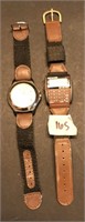 Fabric and leather wrist watches