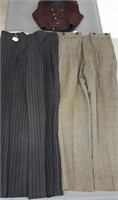 1890s men's trousers, (2) and knitted vest