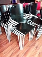 4 chaises bistro IKEA, empillables, noires