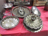 9 Pcs of Silver Plated Serving Items