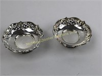 TWO STERLING FILIGREE NUT DISHES