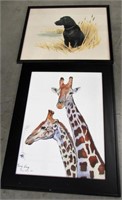 Terry Long Giraffe & Elliott Black Labrador Prints
