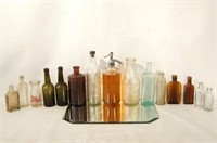 Old bottles - collection of seltzer, whiskey, milk