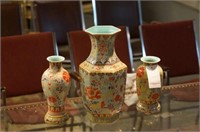 Three oriental vases