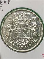 1947 "m.l." (e.f.) Canadian Silver $.50