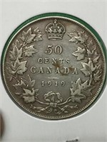 1919 (v.f.) Canadian Silver $.50