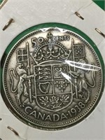1938 Canadian 50 Cent Silver Coin
