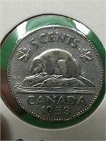 1953"far Leaf Shoulder Fold " (v.f.) Canadian $.05