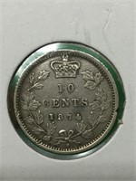 1874 (v.f.)canadian Silver $.10
