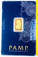 Coin 2.5 Grams PAMP Gold Bar Certified 999.9