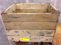 Antique wire sewed wood crate