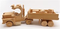 Handcrafted Wooden Toy Truck w/ Trailer