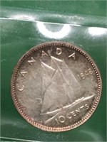 1948( I.c.c.s.m.s.60) Canadian Silver $.10