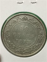 1885 (f.) Nfld  Silver $.50