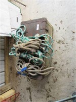 Wood box, rope