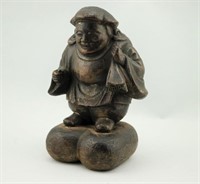 Japanese Carved Wooden Daikoku Figure