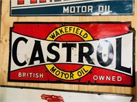 Original enamel Wakefield Castrol 6 x 3 ft sign