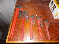 LLOT OF 5 PIPE WRENCHES