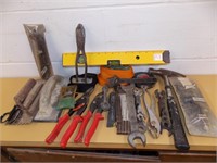 LOT OF MISC TOOLS AND LEVELS
