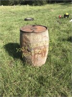 Galvanized Standard Oil barrel w/ brass Tag