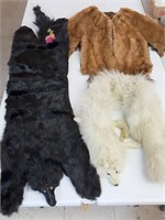 Fur capes, Brown mink, Black , White