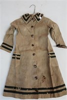 Child's brown linen button up jacket dress