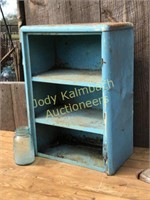 Vintage Turquoise metal utility shelf