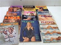 (13) 1970's Playboy Magazines (1) Each OUI Esquire