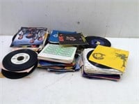 Lot of 45RPM Records  Most Sleeved  Many Picture