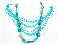 Jewelry Lot of Two Turquoise Beaded Necklaces