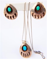 Jewelry Sterling Silver Beaded Necklace & Earrings