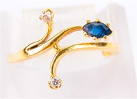 Jewelry 18kt Yellow Gold Sapphire & Diamond Ring