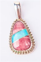 Jewelry Sterling Silver Opal & Quartz Pendant