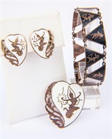 Jewelry Sterling Silver Siam Bracelet / Earrings +