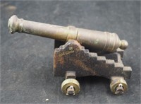 Vintage Cast Iron & Brass Small Replica Cannon