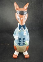 Hand Painted Gambler Ceramic Fox 14" Collectible