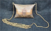Small Early 1900's Hammered  Alloy Pillow Purse