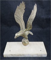 7 1/2" Cast Brass Federal Eagle On Marble Base